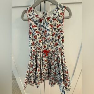 Mini Boden Floral Dress - Red, Blue, White